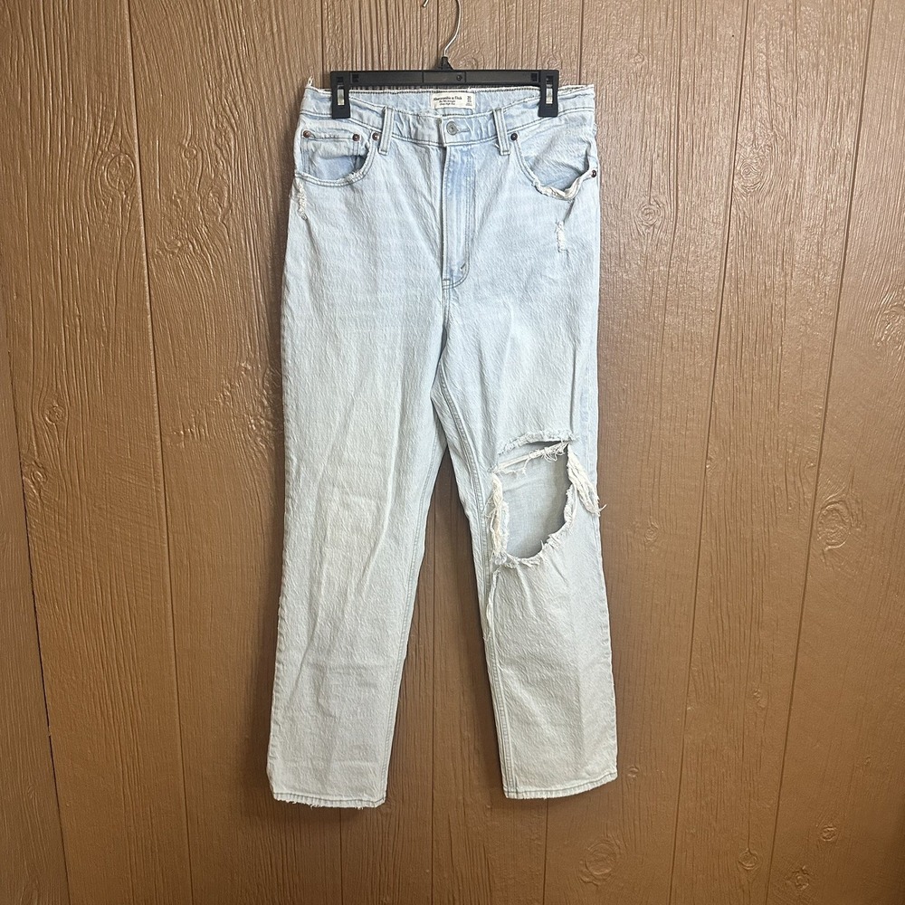 Abercrombie & Fitch The 90s Straight Ultra High Rise Sz 30/10 Jeans Light Wash